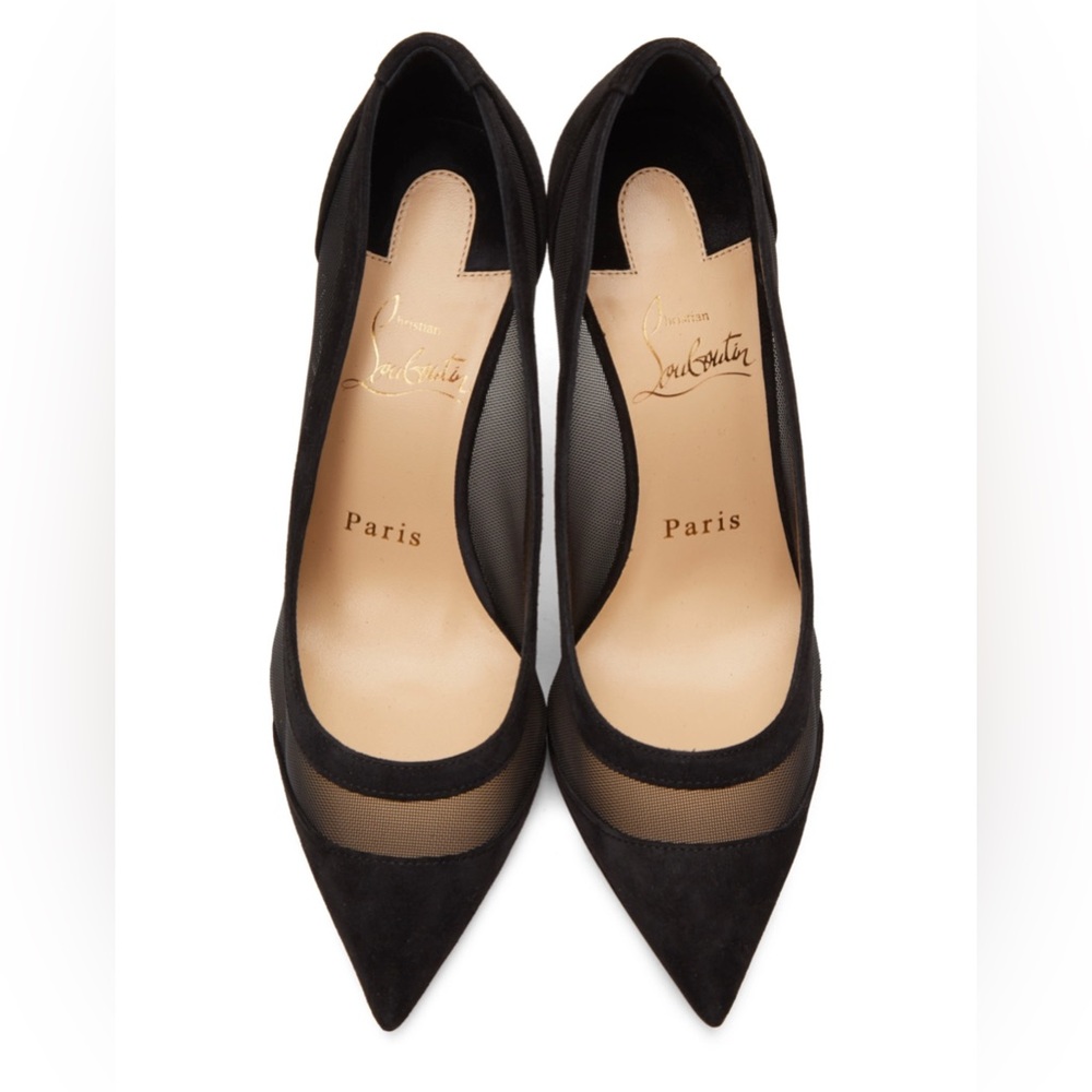 BRAND NEW Christian Louboutin black suede Galativi 100 shoes!  Great condition.